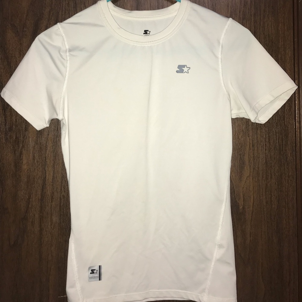 White shirt sleeve Starter work out shirt